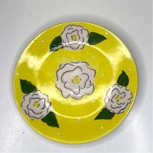 Fleurtations By Heather Outlaw For The Essex Collection Yellow Floral 8 in Plate
